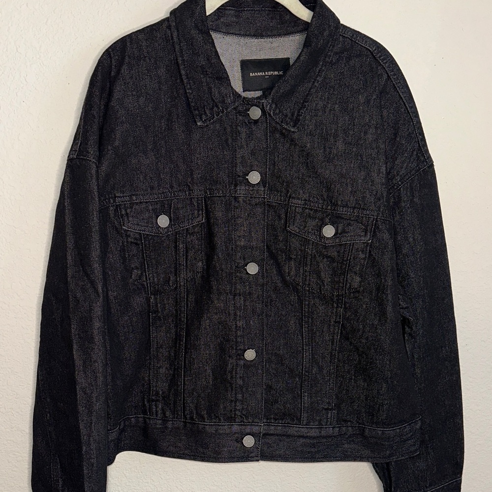 Banana Republic Black Jean Jacket - Picture 2 of 10